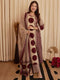 Alvami Women's Maroon & Beige Printed Viscose Straight Kurta Set with Dupatta | Trendy Ethnic Wear