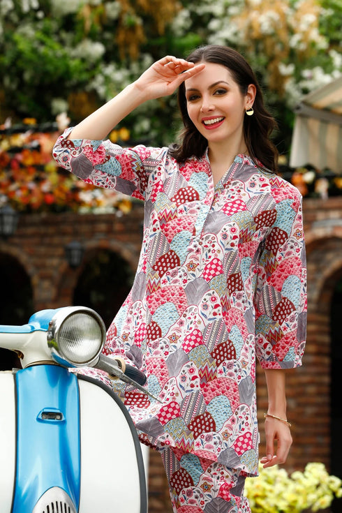 Women Cotton Printed Cord Set