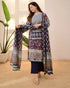 Alvami Women’s Blue Printed Viscose Straight Kurta Set with Dupatta