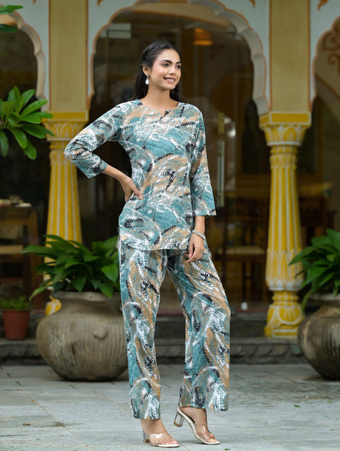Women Cotton Printed Cord Set