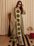 Alvami Women's Green & Beige Printed Viscose Straight Kurta Set with Dupatta | Trendy Ethnic Wear