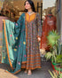 Alvami Women’s Viscose Floral Printed Anarkali Kurta Pant with Dupatta Set