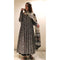 Alvami Women's Black & Cream Printed Viscose Anarkali Kurta Pant Set with Dupatta