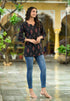 Black Ethnic Printed Straight Kurta