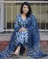 Blue Straight Kurta And Pant Set With Dupatta
