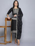 Black Embroidery silk Kurta And Pant Set With Dupatta