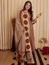 Alvami Women's Rust & Beige Printed Viscose Straight Kurta Set with Dupatta | Trendy Ethnic Wear