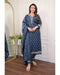 Viscose Navy Blue Kurta And Pant Set With Dupatta