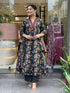 Viscose Blue Anarkali Kurta And Pant Set With Dupatta