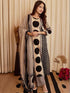 Alvami Women's Black & Beige Printed Viscose Straight Kurta Set with Dupatta | Trendy Ethnic Wear