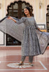 Black And White Printed Viscose Rayon Kurta, Pant And Dupatta Set