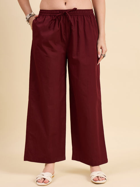 Alvami Women’s Cotton Relaxed Fit Wide Leg Palazzo Pants
