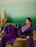 Purple Embroidery silk Kurta And Pant Set With Dupatta