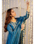 Alvami Women’s Premium Morepeach Silk Embroidered Anarkali Kurta Pant With Dupatta Set