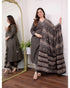 Black Embroidery Viscose Rayon Kurta, Pant And Dupatta Set