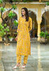 Women Ethnic Printed Yellow Kurta And Pant set