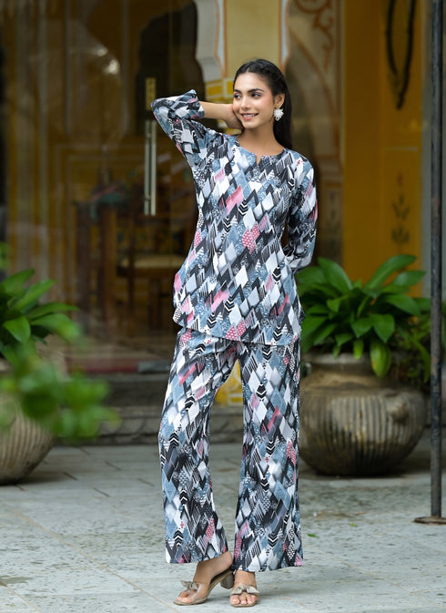 Women Cotton Printed Cord Set