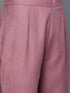 Alvami Women’s Pink Solid A-Line Silk Kurta Set with Dupatta Lace Detail
