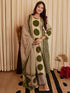 Alvami Women's Green & Beige Printed Viscose Straight Kurta Set with Dupatta | Trendy Ethnic Wear