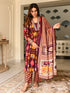Women’s Printed Kurta Pant Dupatta Set | Ethnic Straight Kurta Set for Women | V-Neck 3/4 Sleeve Regular Fit Indian Suit Set