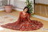 Alvami Women’s Red Printed Angrakha Kurta Pant With Dupatta Set