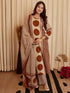 Alvami Women's Rust & Beige Printed Viscose Straight Kurta Set with Dupatta | Trendy Ethnic Wear