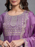Pink Embroidery silk Kurta And Pant Set With Dupatta