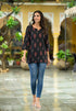 Black Ethnic Printed Straight Kurta