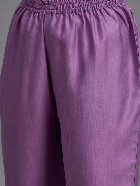Pink Embroidery silk Kurta And Pant Set With Dupatta