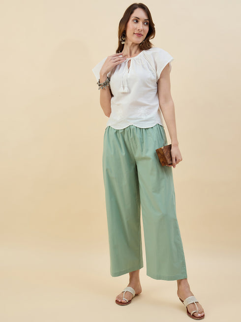 Alvami Women’s Cotton Relaxed Fit Wide Leg Palazzo Pants