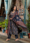 Blue Embroidery Viscose Rayon Kurta, Pant And Dupatta Set