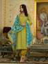 Green Embroidery Viscose Rayon Kurta, Pant And Dupatta Set