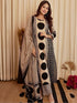 Alvami Women's Black & Beige Printed Viscose Straight Kurta Set with Dupatta | Trendy Ethnic Wear