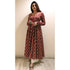 Alvami Women's Red Floral Printed Viscose Anarkali Suit Set with Dupatta | Elegant Ethnic Wear
