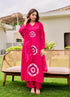 Alvami Women Pink Printed Viscose A-Line Kurta Pant With Dupatta Set