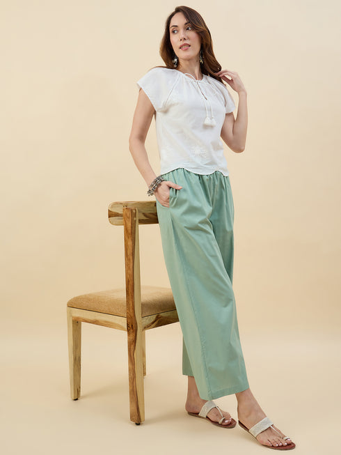 Alvami Women’s Cotton Relaxed Fit Wide Leg Palazzo Pants