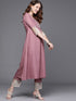 Pink Anarkali Kurta And Pant Set With Dupatta