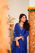 Alvami Women's Blue Embroidered Silk Straight Kurta Pant with Dupatta set