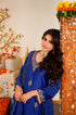 Alvami Women's Blue Embroidered Silk Straight Kurta Pant with Dupatta set