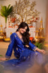 Alvami Women's Blue Embroidered Silk Straight Kurta Pant with Dupatta set