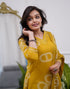 Alvami Women's Yellow Viscose Printed Straight Kurta Pant with Dupatta Set