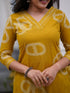 Alvami Women's Yellow Viscose Printed Straight Kurta Pant with Dupatta Set