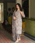 Alvami Women's Grey Printed Viscose Straight Kurta Pant With Dupatta Set