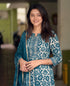 Alvami Women's Morepeach Printed Viscose Straight Kurta Pant With Dupatta Set