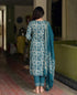 Alvami Women's Morepeach Printed Viscose Straight Kurta Pant With Dupatta Set