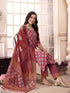 Alvami Women's Maroon Printed Straight Kurta Pant Set with Dupatta