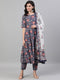 Viscose Floral Printed Blue Kurta And Pant Set With Dupatta