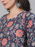 Viscose Floral Printed Blue Kurta And Pant Set With Dupatta