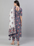 Viscose Floral Printed Blue Kurta And Pant Set With Dupatta