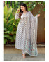 White Printed Viscose Rayon Kurta And Pant Set
